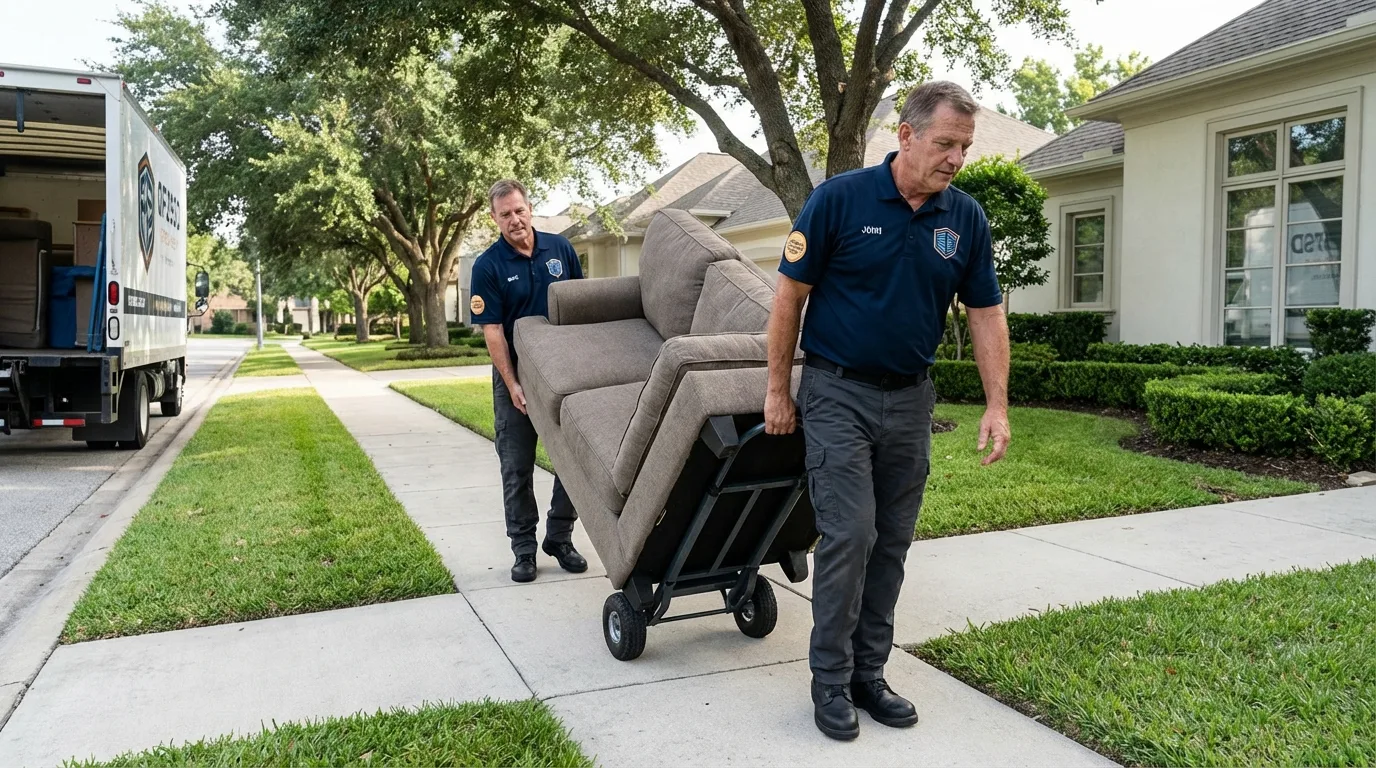 Local residential moving crew loading furniture in Lanesborough, MA