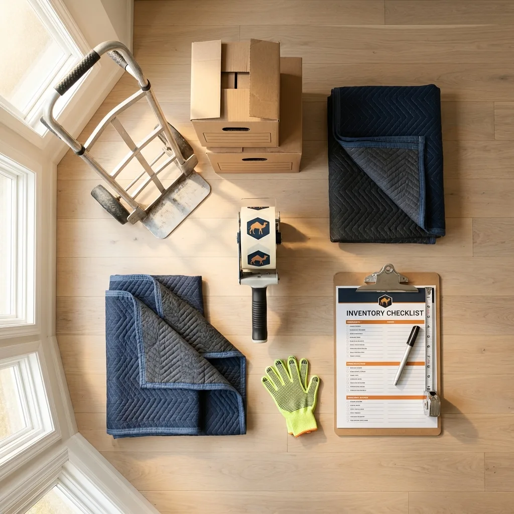 Professional moving supplies and packing materials layout for Lanesborough residential relocations